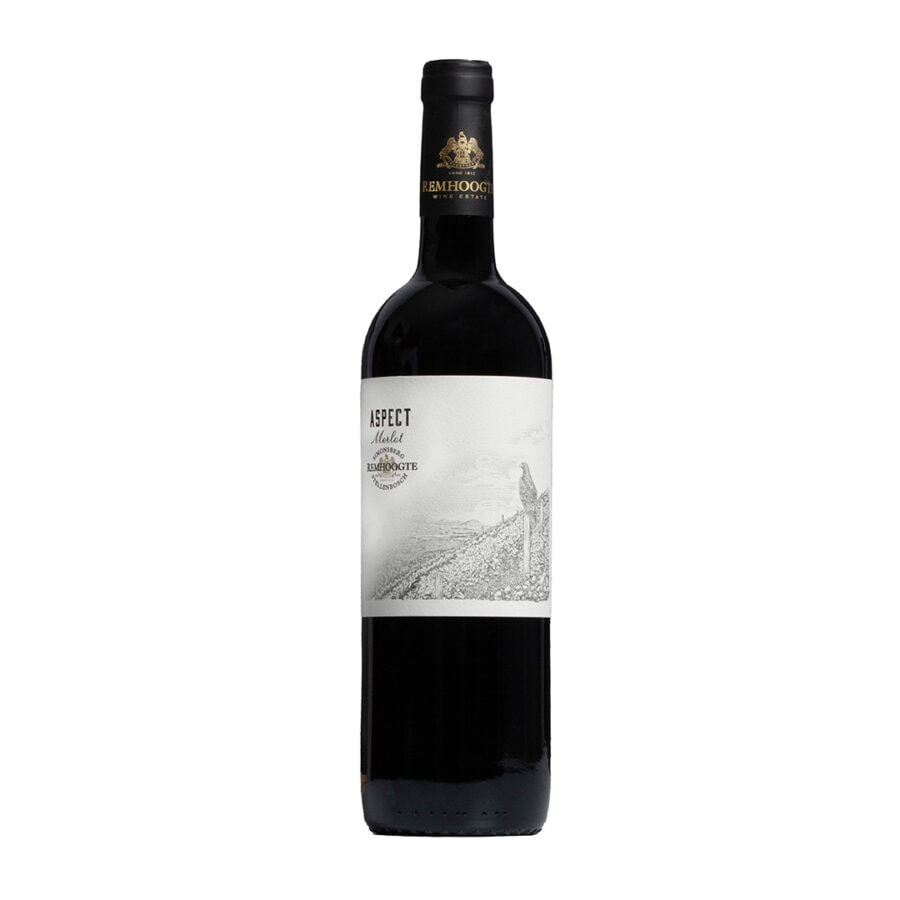 Remhoogte Aspect Merlot 2020 bottle showing deep ruby colour with structured Merlot styling from Stellenbosch