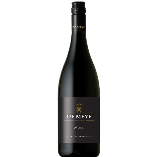 De Meye Shiraz bottle from Stellenbosch, showcasing South African wine quality.