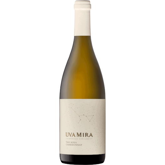 Bottle of Uva Mira The Mira Chardonnay 2024 showing citrus freshness, subtle oak spice and refined chalky finish