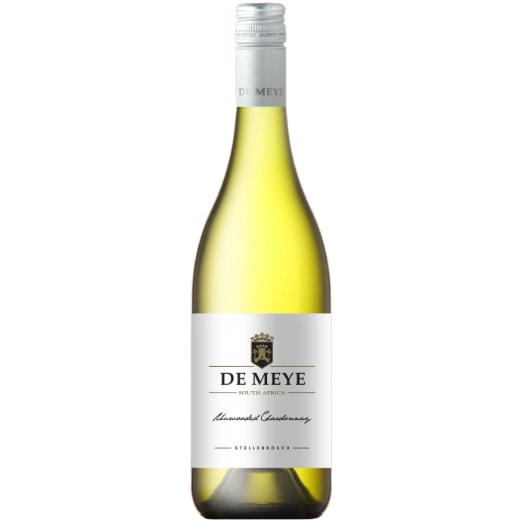 Chardonnay from De Meye, showcasing Stellenbosch's vibrant flavors.