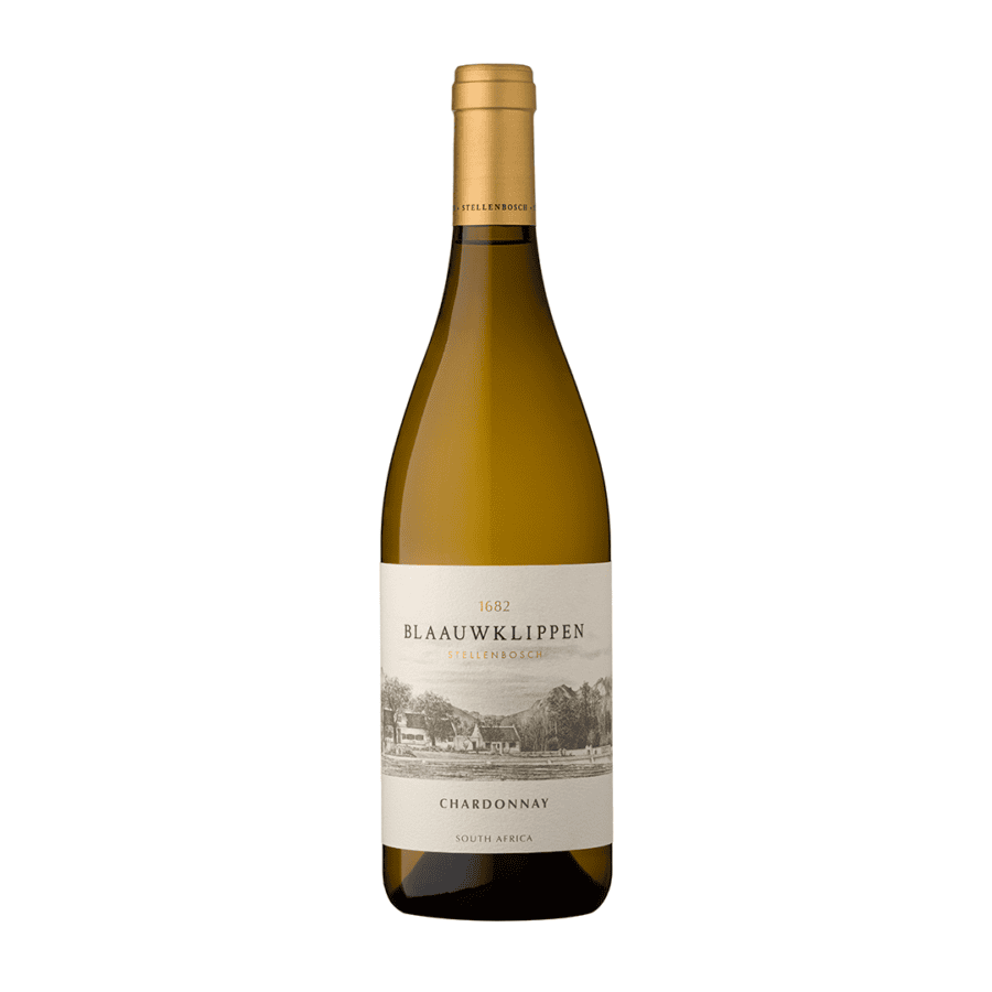 Blaauwklippen Chardonnay from Stellenbosch, South Africa, elegant white wine.