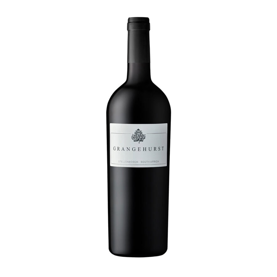 Bottle of Grangehurst 2014 featuring a rich ruby red wine with smooth clarity and structured visual depth.