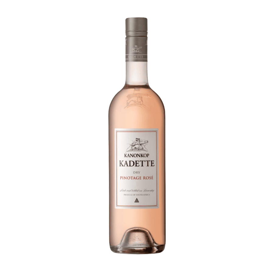 Kanonkop Kadette Dry Pinotage Rosé 2025 bottle from Stellenbosch, South Africa.