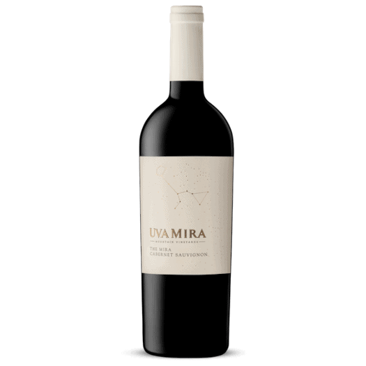 Stellenbosch red wine bottle of Uva Mira The Mira Cabernet Sauvignon 2019 with floral notes and lingering dry finish