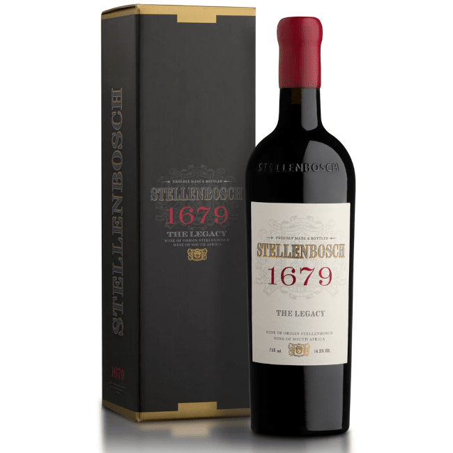 Stellenbosch 1679 The Legacy wine bottle with elegant packaging.