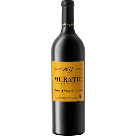 Muratie Ansela van de Caab 2020-2021 bottle showing dark fruit and structured oak complexity.