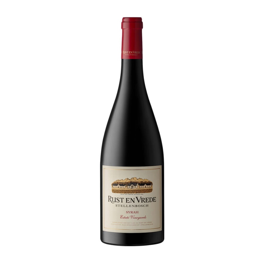 Rust en Vrede Syrah from Stellenbosch, showcasing premium South African wine craftsmanship.