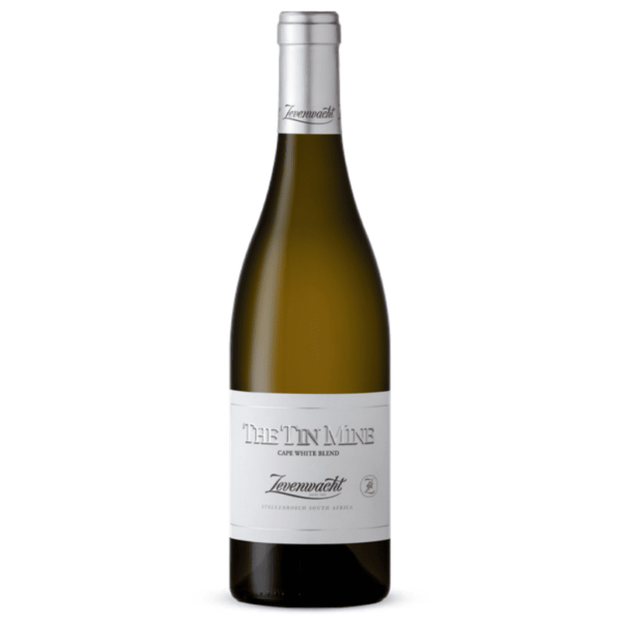Zevenwacht The Tin Mine White 2024 bottle featuring creamy texture, stone fruit flavours and elegant finish