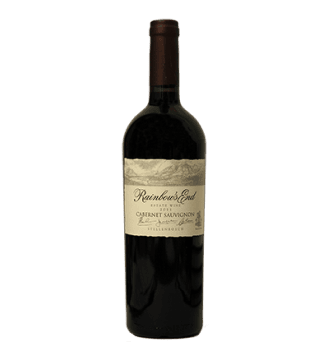 Bottle of Rainbow’s End Cabernet Sauvignon 2023 showing dark fruit depth and refined lingering tannins