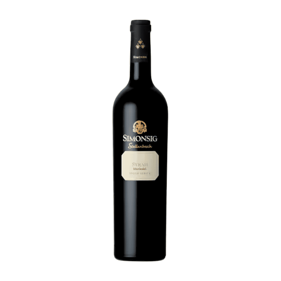Syrah wine bottle from Simonsig, Stellenbosch, South Africa.