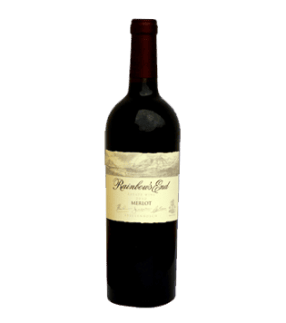 Rainbow’s End Merlot 2022 red wine with dark fruit richness and smooth lingering velvety finish