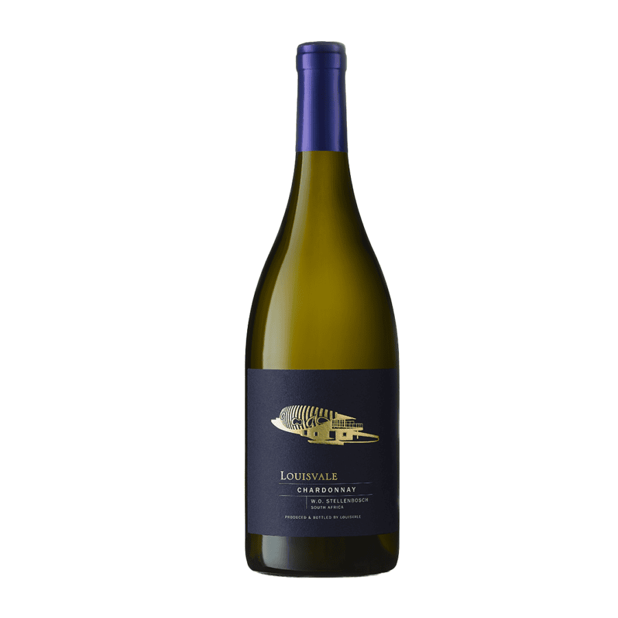 Louisvale Chardonnay 2025 wine bottle showing pineapple richness, citrus blossom and elegant French oak character