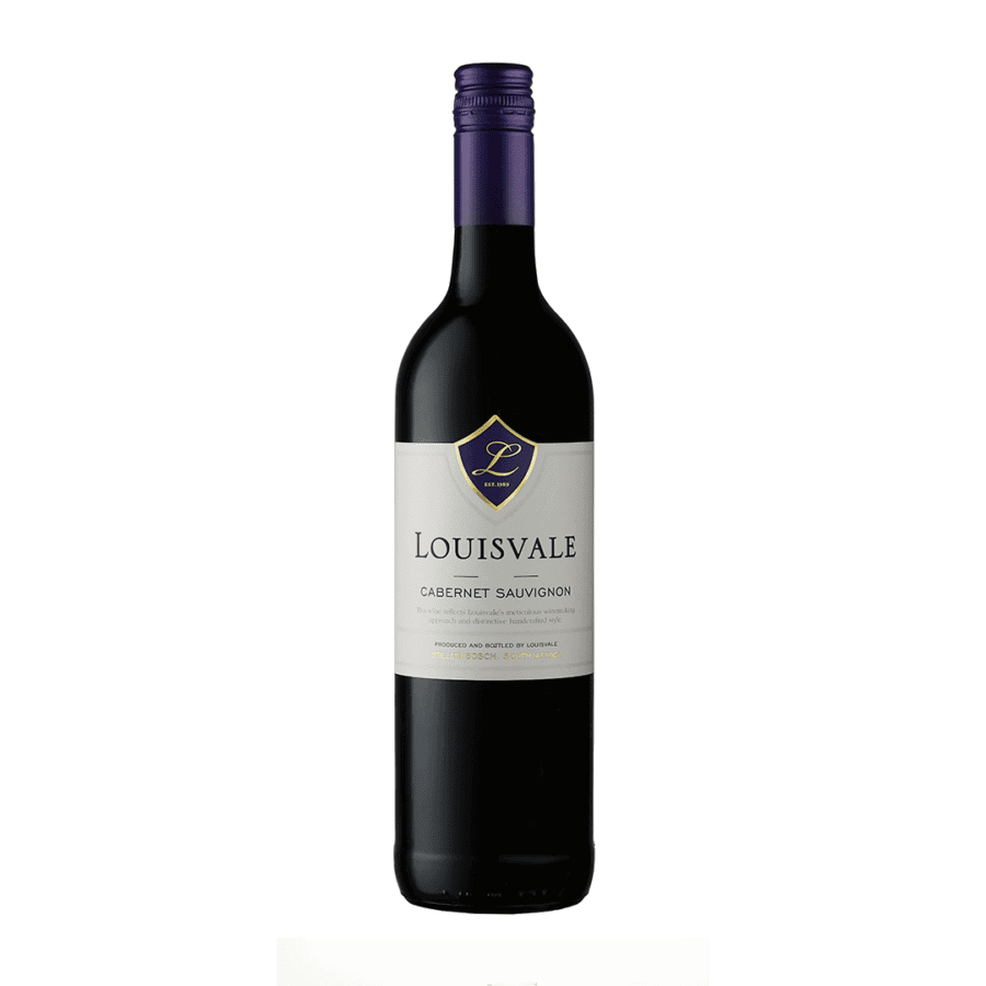 Bottle of Louisvale Cabernet Sauvignon 2022 with concentrated berry fruit, plum notes and balanced Cabernet richness.