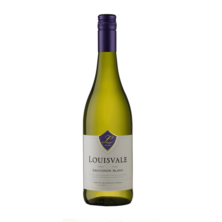Bottle of Louisvale NV Sauvignon Blanc 2025 with tropical fruit notes, green fig character and a dry elegant finish.