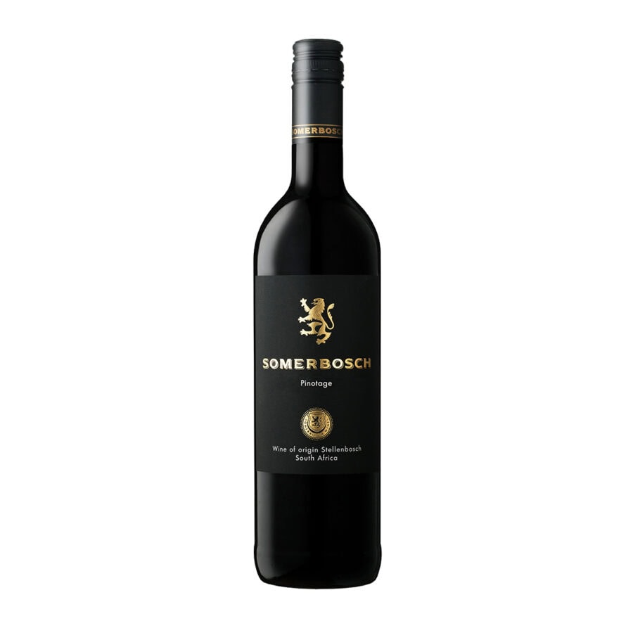 Somerbosch Pinotage wine bottle from Stellenbosch, South Africa.