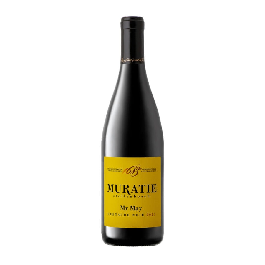 Muratie Mr. May Grenache Noir 2021-2023 bottle showing red berry fruit and soft spice character.
