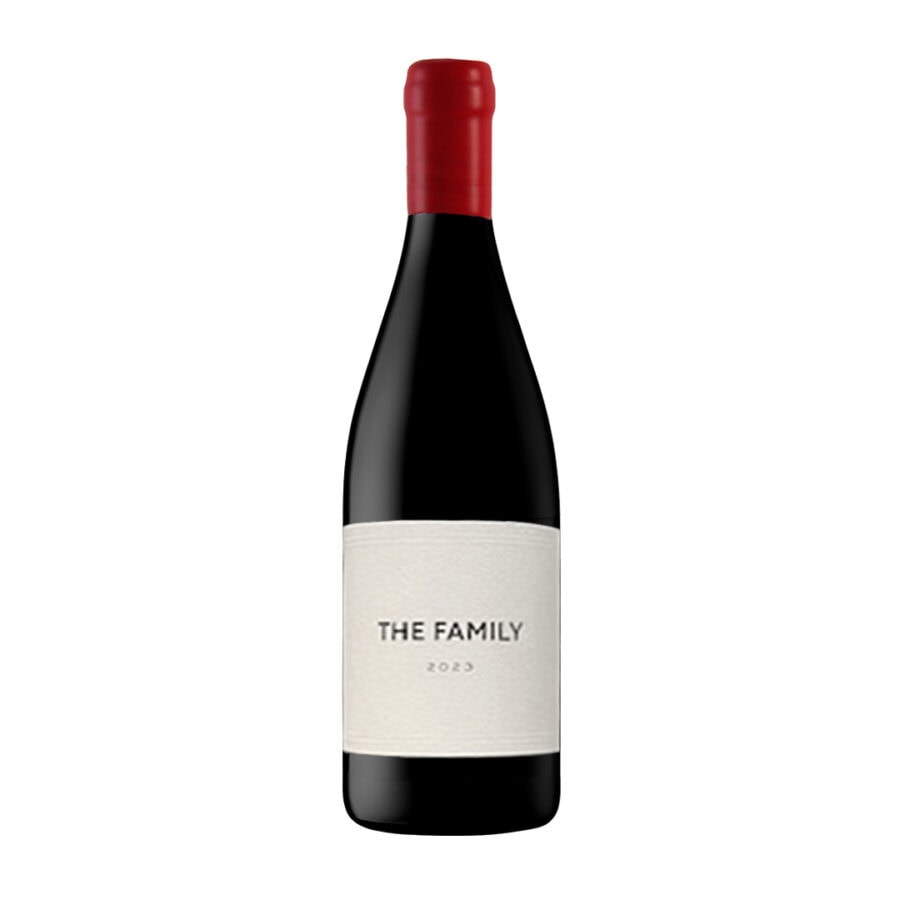 Red wine bottle labeled 