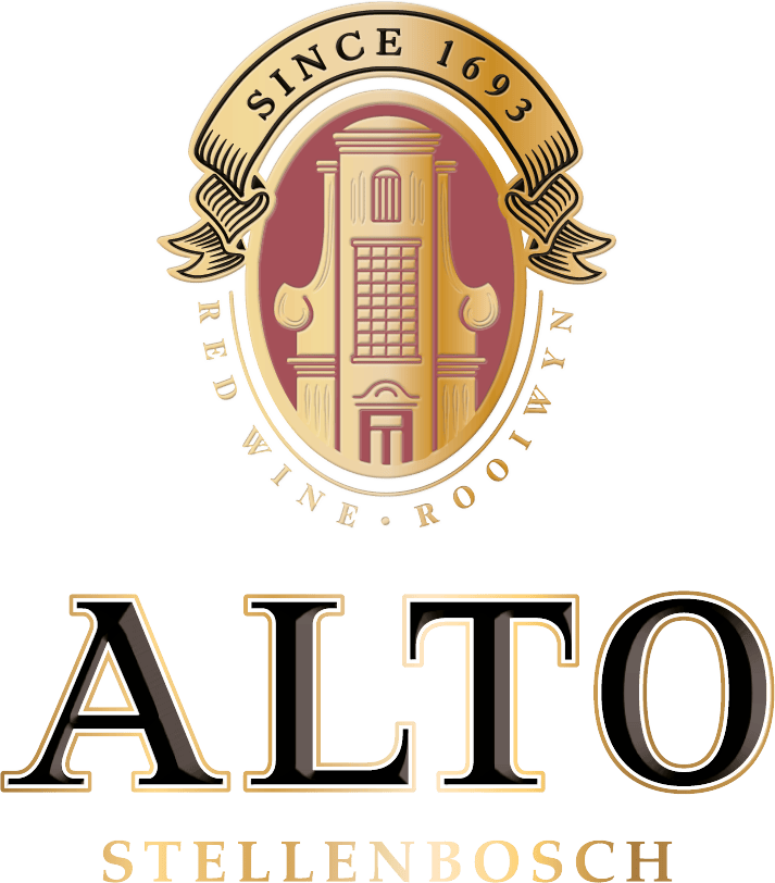 Alto Wine Estate logo featuring a historic building in Stellenbosch.