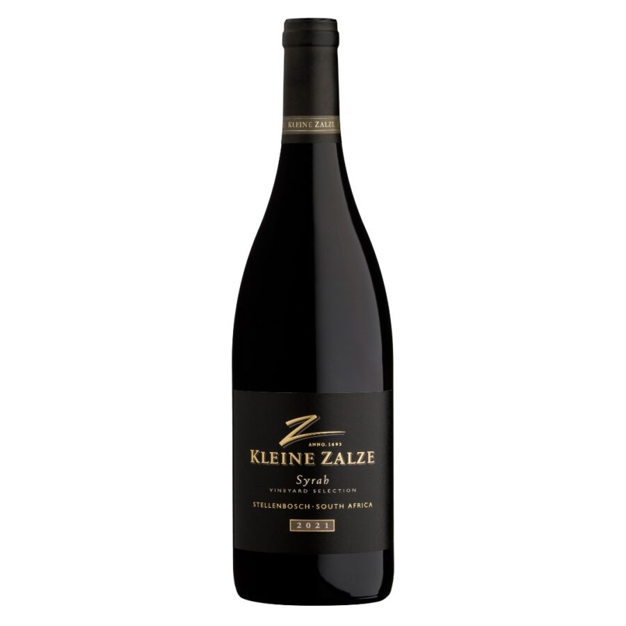 Kleine Zalze Vineyard Selection Syrah 2021-2022 Stellenbosch Syrah with integrated oak and lingering pepper finish