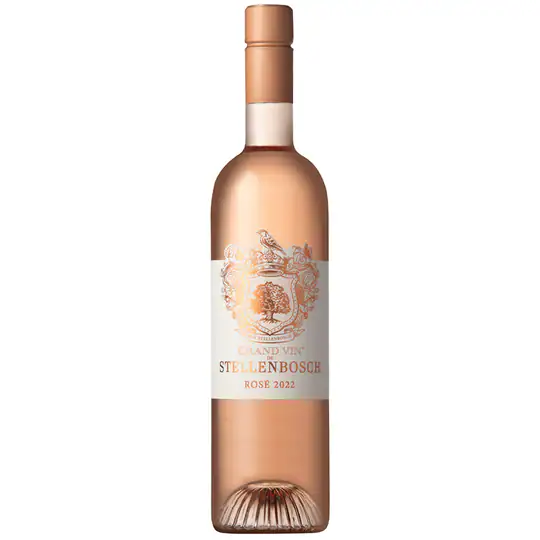 Le Grand Domaine Grand Vin de Stellenbosch Rosé 2022-2025 Stellenbosch rosé bottle with pale salmon coloured rosé