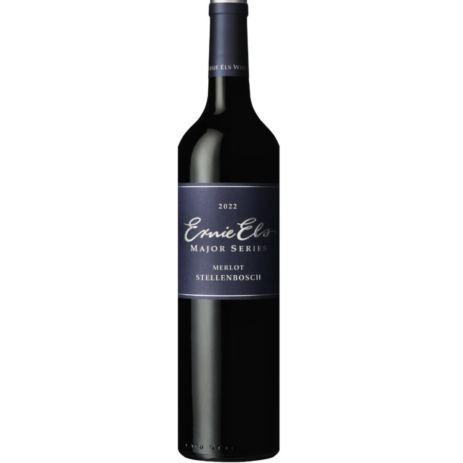 Ernie Els Major Series Merlot 2022 red wine bottle from Stellenbosch South Africa