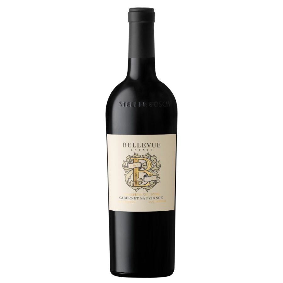 Bellevue Reserve Cabernet Sauvignon 2023-2024 red wine bottle with rich dark fruit character and elegant Stellenbosch Cabernet Sauvignon structure.