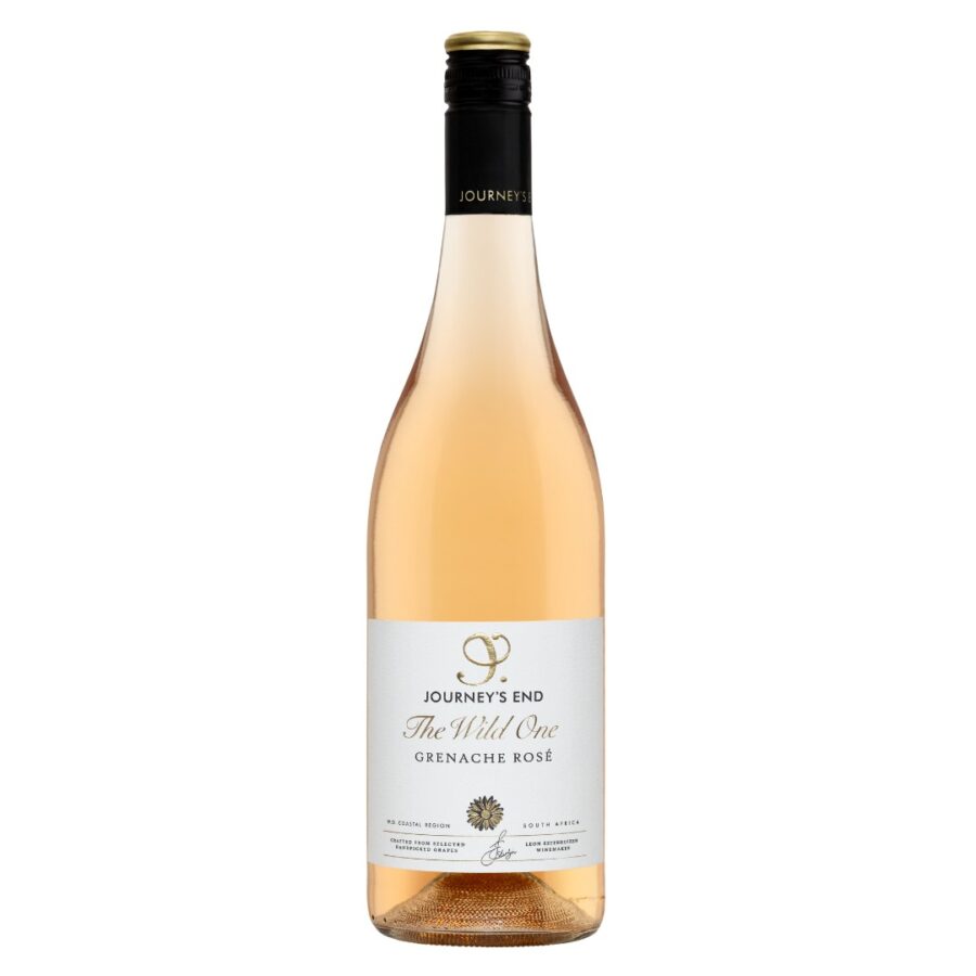 Journey’s End The Wild One Rosé 2023, the Grenache Rosé, showcasing vibrant pink hues.